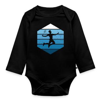 Men's Squash Badminton Badminton Women's Badmintons - Organic Longsleeve Baby Bodysuit - black - Front