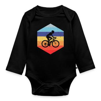 VTT Vélo Cyclisme Cyclisme - Body Bébé bio manches longues - noir - Devant