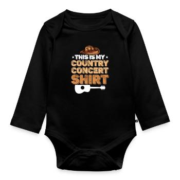 Musique country Cadeau de musique country - Body Bébé bio manches longues - noir - Devant
