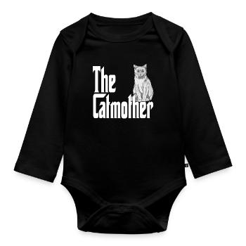 Maman chat La mère chat folle Chat Mère Kitty Maman - Body Bébé bio manches longues - noir - Devant