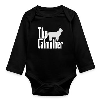 Cat Mom The Catmother Crazy Cat Mother Kitty Mommy - Organic Longsleeve Baby Bodysuit - black - Front
