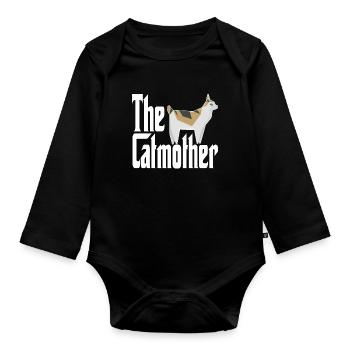 Cat Mom The Catmother Crazy Cat Mother Kitty Mommy - Organic Longsleeve Baby Bodysuit - black - Front
