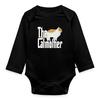 Maman chat La mère chat folle Chat Mère Kitty Maman - Body Bébé bio manches longues - noir - Devant