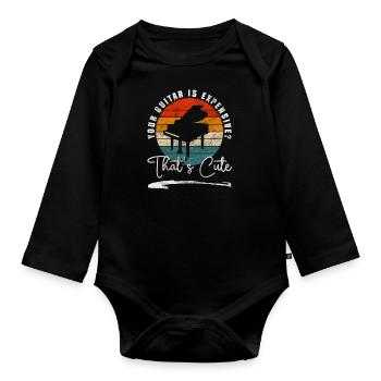 Piano Player Musical Musical Instrument - Organic Longsleeve Baby Bodysuit - black - Front