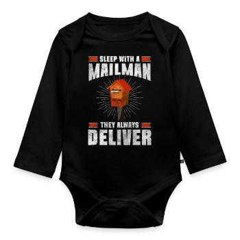 Postman Letter Parcel Delivery Express - Organic Longsleeve Baby Bodysuit - black - Front