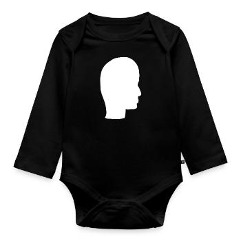 Head Profile People People Page Icon - Organic Longsleeve Baby Bodysuit - black - Front