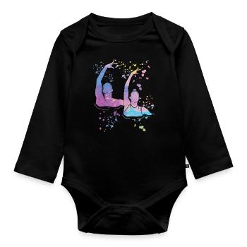 Artistic Swim Team Synchronschwimmen - Baby Bio-Langarm-Body - Schwarz - Vorne