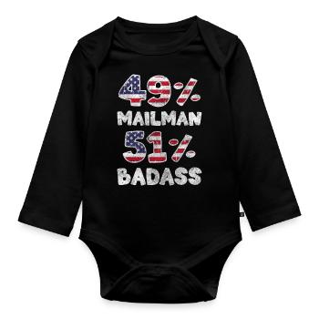 Post Courier Letter Carrier - Organic Longsleeve Baby Bodysuit - black - Front