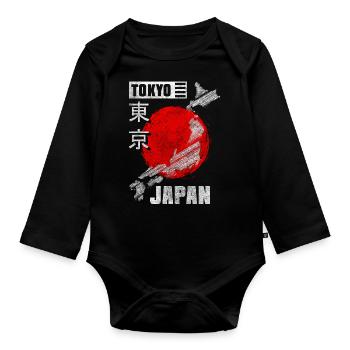 Japan Samurai Historical - Organic Longsleeve Baby Bodysuit - black - Front