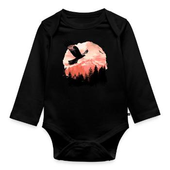 Milan royal oiseau oiseau de proie - Body Bébé bio manches longues - noir - Devant