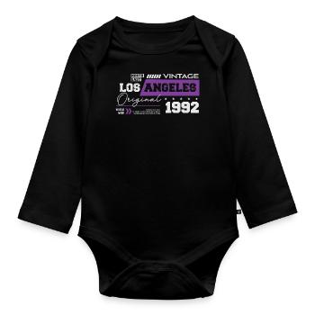 1992 Jahrgang geboren Legende 32 Geburtstag - Baby Bio-Langarm-Body - Schwarz - Vorne