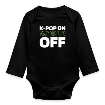K Pop Kpop Pop coréenne Kpop sur World Off - Body Bébé bio manches longues - noir - Devant