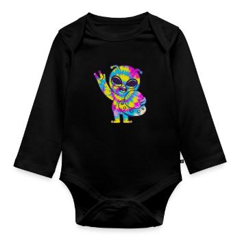 Drôle de cadeau extraterrestre extraterrestre - Body Bébé bio manches longues - noir - Devant