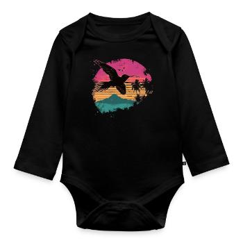 Kolibri Vogel Natur Tiere Wildnis Nektar - Baby Bio-Langarm-Body - Schwarz - Vorne