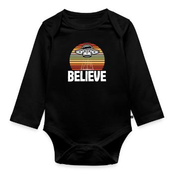 Drôle de cadeau extraterrestre extraterrestre - Body Bébé bio manches longues - noir - Devant