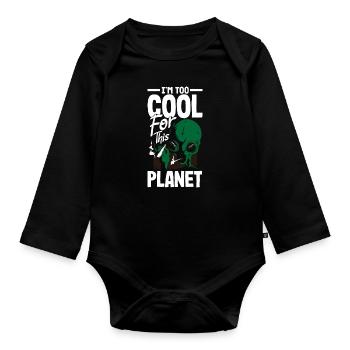 Drôle de cadeau extraterrestre extraterrestre - Body Bébé bio manches longues - noir - Devant