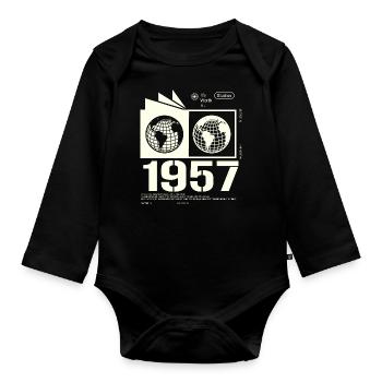Vintage 1957 Retro Birthday Gift 1957 - Organic Longsleeve Baby Bodysuit - black - Front