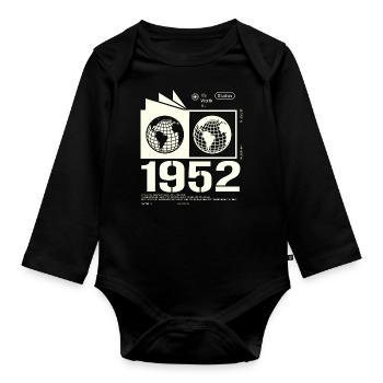 Jahrgang 1952 Retro Geburtstag Geschenk 1952 - Baby Bio-Langarm-Body - Schwarz - Vorne
