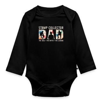 Stamp Collector Dad The Idol The Stamp Collection - Body Bébé bio manches longues - noir - Devant