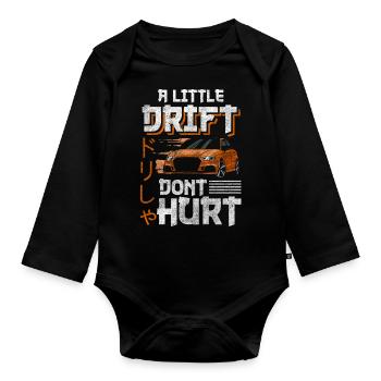 Auto Kunst Motor Racing - Baby Bio-Langarm-Body - Schwarz - Vorne