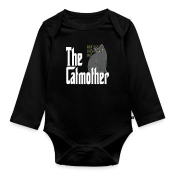 Cat Mom The Catmother Crazy Cat Mother Kitty Mommy - Organic Longsleeve Baby Bodysuit - black - Front