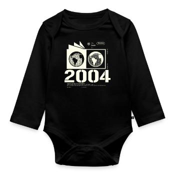 Jahrgang 2004 Retro Geburtstag Geschenk 2004 - Baby Bio-Langarm-Body - Schwarz - Vorne