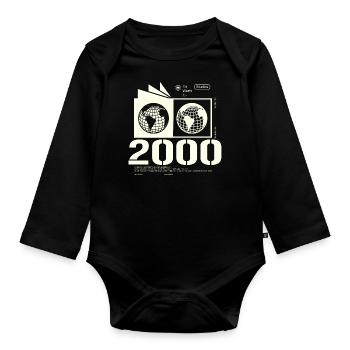 Vintage 2000's Retro Birthday Gift 2000's - Organic Longsleeve Baby Bodysuit - black - Front