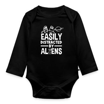 Drôle de cadeau extraterrestre extraterrestre - Body Bébé bio manches longues - noir - Devant