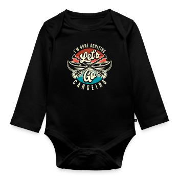 Retro Kanufahrer Kanu Sport Geschenk - Baby Bio-Langarm-Body - Schwarz - Vorne