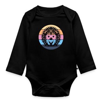 Igel - Baby Bio-Langarm-Body - Schwarz - Vorne