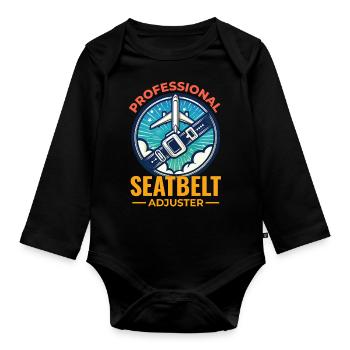 Flight Attendant Aviation Cabin Crew Air Hostess - Organic Longsleeve Baby Bodysuit - black - Front