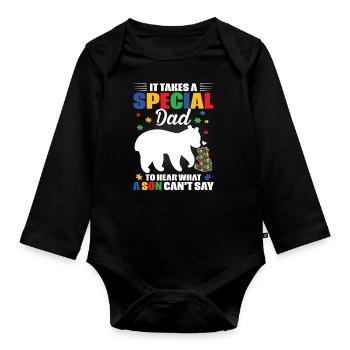 Journée de sensibilisation aux pères autistes - Body Bébé bio manches longues - noir - Devant