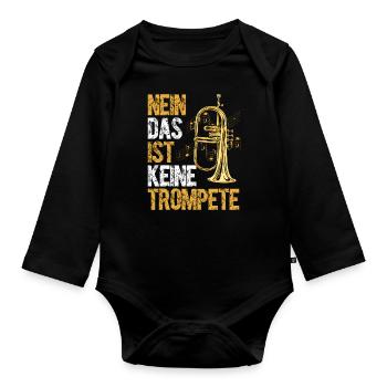 Orchestre de bugles Musiciens d’huile de bugle - Body Bébé bio manches longues - noir - Devant