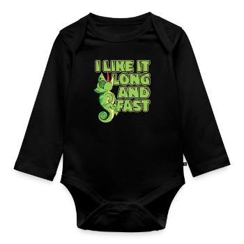 J’aime bien long et rapide Voiled Panther Lover - Body Bébé bio manches longues - noir - Devant