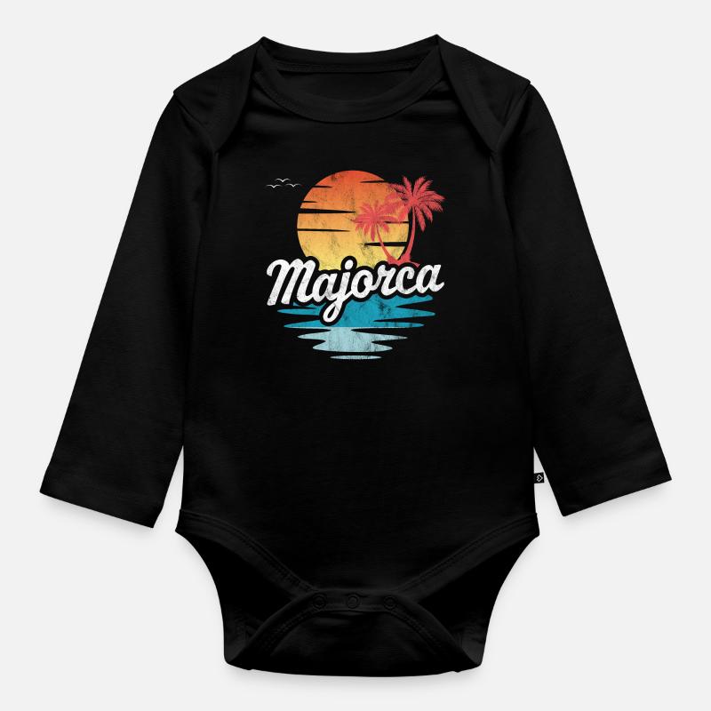 Majorque - Body Bébé bio manches longues - noir