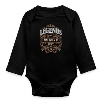1994 Juillet naissance Anniversaire Année de naissance - Body Bébé bio manches longues - noir - Devant