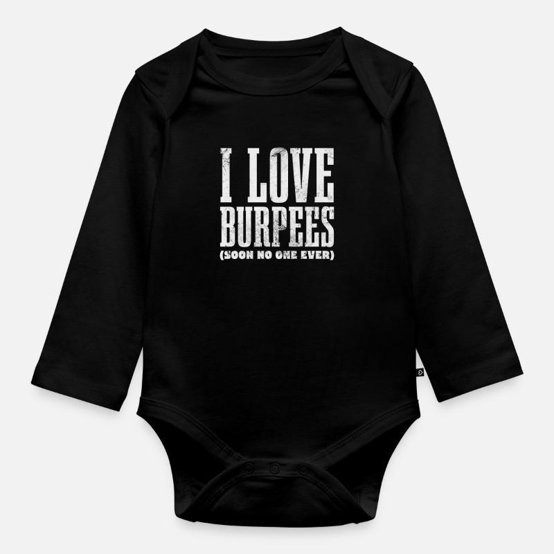 Burpees - Body Bébé bio manches longues - noir