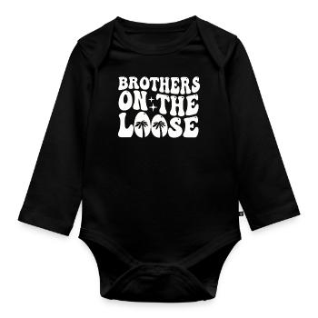 Brothers On The Loose Sibling Journey - Organic Longsleeve Baby Bodysuit - black - Front