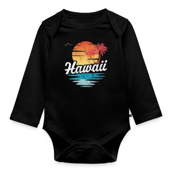 Hawaï - Body Bébé bio manches longues - noir - Devant