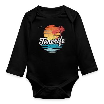 Ténérife - Body Bébé bio manches longues - noir - Devant