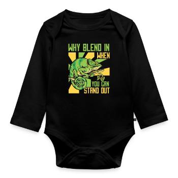 Why Blend In When You Can Stand Out Panther - Organic Longsleeve Baby Bodysuit - black - Front