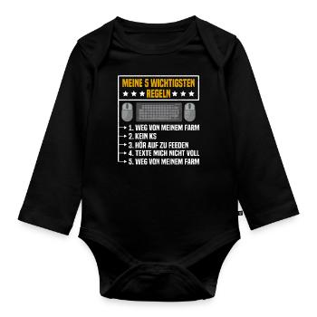 Gaming Computer Zocken Gaming Headset Zocker Gamer - Organic Longsleeve Baby Bodysuit - black - Front