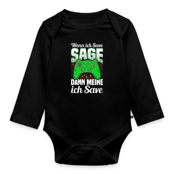 Gaming Gaming Headset Video Game Keyboard Gamer - Organic Longsleeve Baby Bodysuit - black - Front