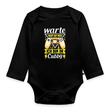 Video Game Gaming Controller Headset Gamer Gamer - Organic Longsleeve Baby Bodysuit - black - Front