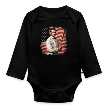 Baseball Men Women Kids Player Pitcher Softball - Baby Bio-Langarm-Body - Schwarz - Vorne