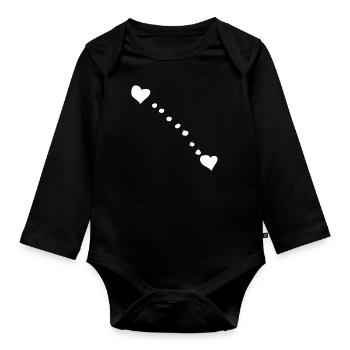 Cercles de cœur Point Hearts - Body Bébé bio manches longues - noir - Devant