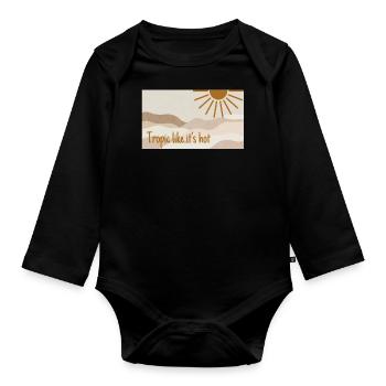 tropic like it's hot - Baby Bio-Langarm-Body - Schwarz - Vorne