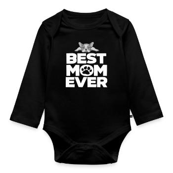 Best Mom French Bulldog - Organic Longsleeve Baby Bodysuit - black - Front