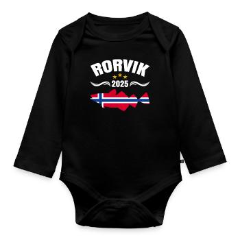 Norwegen Angeln 2025 Rorvik - Baby Bio-Langarm-Body - Schwarz - Vorne
