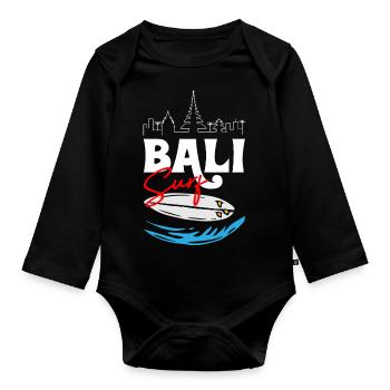 Bali Surfing - Organic Longsleeve Baby Bodysuit - black - Front